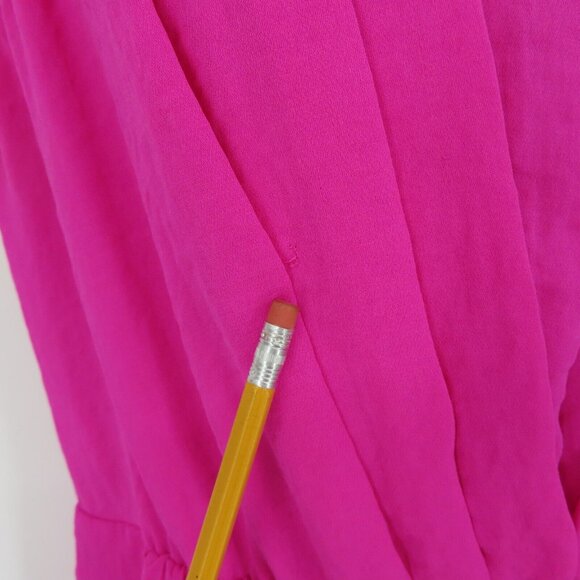 Rebecca Taylor Womens 8 Solid Pink Pleated Keyhole Front Sleeveless Sheath Dress - Picture 4 of 14